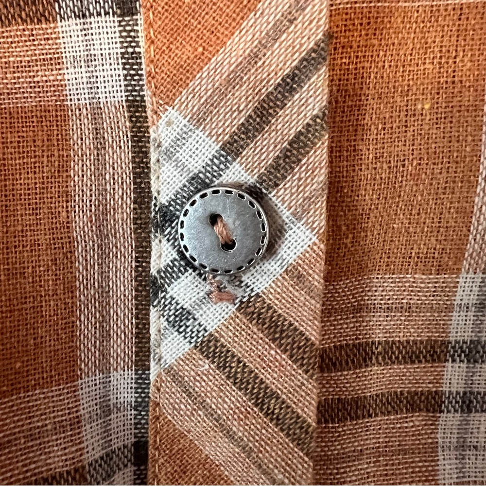 POL Orange Plaid Button Up Shirt Oversized L - Picture 11 of 16
